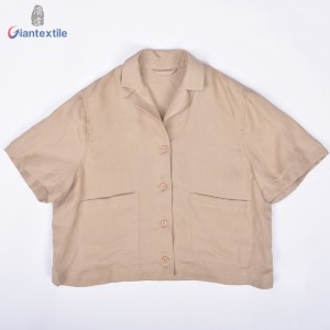 Summer Hawaii Collar Kids Wear Linen Cotton High Quality Long Sleeve Good Hand Feel Shirt For Holiday GT20211230-6