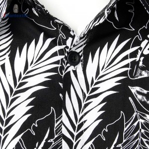 Good Sealed Men’s Shirt Newly 100% Cotton Black Leaf Casual Cool Short Sleeve Shirt For Men GT20220426-1