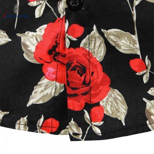 New Arrival Men’s Shirt Newly 100% Cotton Good Look Floral Print Casual Short Sleeve Shirt For Holiday GT20220426-2