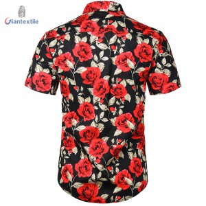 New Arrival Men’s Shirt Newly 100% Cotton Good Look Floral Print Casual Short Sleeve Shirt For Holiday GT20220426-2