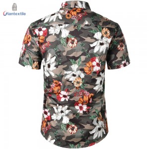 Drop Shipment Men’s Shirt Pure Cotton Brown Digital Print Casual Short Sleeve Shirt For Men  GT20220426-6