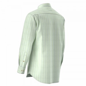Quality Assurance Men’s Shirt Oxford Cotton Polyester Long Sleeve Green Stripe Shirt For Men GTCW100372G1