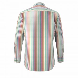 Ready To Ship Men’s Shirt Nylon Cotton Long Sleeve Bright-coloured Stripe Camicie da uomo GTCW100422G1