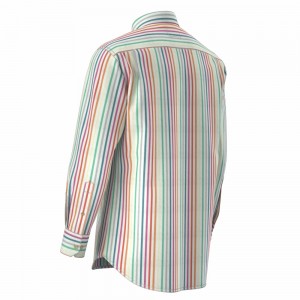 Ready To Ship Men’s Shirt Nylon Cotton Long Sleeve Bright-coloured Stripe Camicie da uomo GTCW100422G1