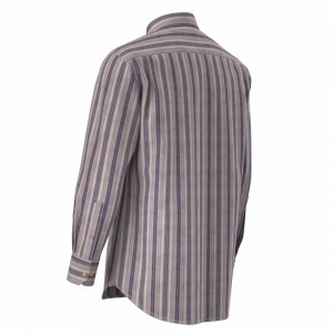 New Look Men’s Shirt Cotton Polyester Long Sleeve Trendy Purple Stripe Chemise pour hommes GTCW101148G1