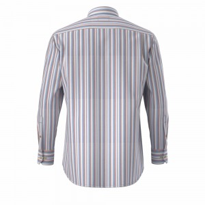 Factory Direct Wholesale Men’s Shirt 100% Cotton Long Sleeve Blue And Red Stripe Camicie da uomo GTCW103169G1