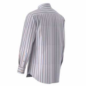 Factory Direct Wholesale Men’s Shirt 100% Cotton Long Sleeve Blue And Red Stripe Camicie da uomo GTCW103169G1