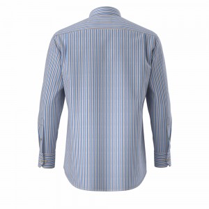 Excellent Performance Men’s Shirt 100% Cotton Long Sleeve Poplin Blue Stripe Shirt For Men GTCW105094G1