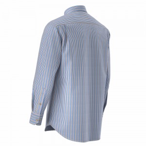 Excellent Performance Men’s Shirt 100% Cotton Long Sleeve Poplin Blue Stripe Shirt For Men GTCW105094G1