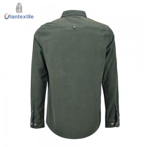 Top Quality Men’s Shirt 100% Cotton Long Sleeve Classical 16W Green Corduroy Casual Shirt For Men GTCW106847G1