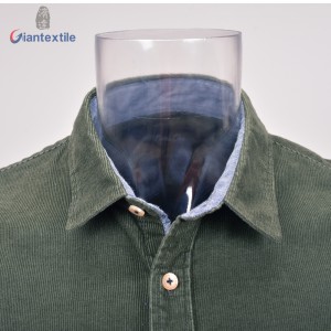 Top Quality Men’s Shirt 100% Cotton Long Sleeve Classical 16W Green Corduroy Casual Shirt For Men GTCW106847G1