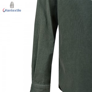 Top Quality Men’s Shirt 100% Cotton Long Sleeve Classical 16W Green Corduroy Casual Shirt For Men GTCW106847G1