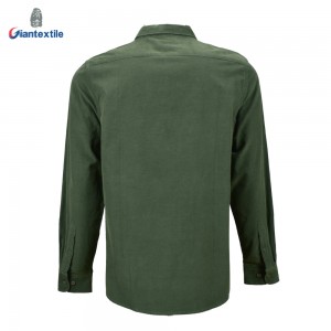 Quality Assurance Men’s Shirt 100% Cotton Long Sleeve Classical Comfortable 21W Solid Corduroy Casual Shirt For Men GTCW106958G1