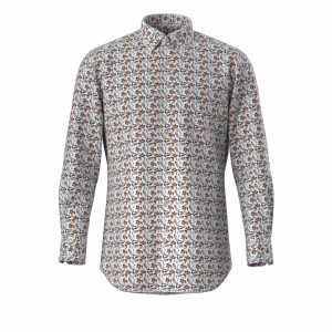 Quality Assurance Floral Print Men’s Shirt 100% Cotton Casual Poplin Long Sleeve Shirt For Men GTCW107225G1