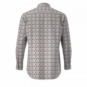 Quality Assurance Floral Print Men’s Shirt 100% Cotton Casual Poplin Long Sleeve Shirt For Men GTCW107225G1