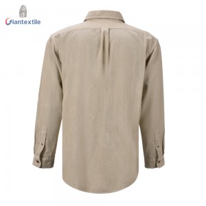 AW Vintage Look Trendy Grey 100% Corduroy Men’s Shirt Garment Dyed Casual Long Sleeve Shirt For Men GTCW107254G1