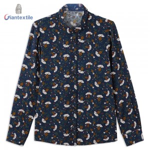 Giantextile Fashion Women’s Shirts Autumn New Europe and America Ladies Long Sleeve Shirt Fashion Floral Print GTCW107412G1