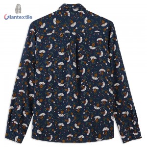 Giantextile Fashion Women’s Shirts Autumn New Europe and America Ladies Long Sleeve Shirt Fashion Floral Print GTCW107412G1