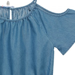New Design Girls Dress Short Sleeve Classic Casual Denim Kids Cashmere Smart Casual Children Tops GTCW107731G28