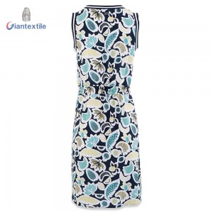 Sample Available Viscose Big Size Sleeveless Casual Novelty Print Long Dress For Women GTCW107753G1