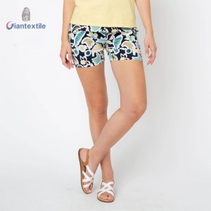 Theme New Design Novelty Print Viscose Sexy Good Hand Feel Landscape Print Casual Women Short Pants GTCW107753G2