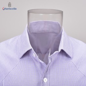 Hawaii Style Design Men’s Shirt Cuban Guayabera Mexican Wedding Shirt Purple Check Short Sleeve Shirt For Men GTCW107827G2