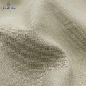 New Arrival Vintage Look 55%Linen 45%Cotton Men’s Shirt Garment Dyed Green Long Sleeve Shirt For Men GTCW107841G1