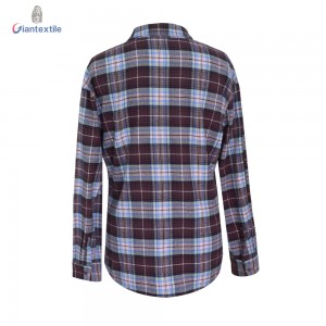 New fashionable custom made new woven trendy cotton plaid shirts for women GTCW107893G1