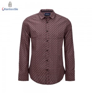 Superior Unparalleled Digital Print Shirt 100% Cotton Long Sleeve Red Floral Digital Print Shirt For Men GTCW107901G1