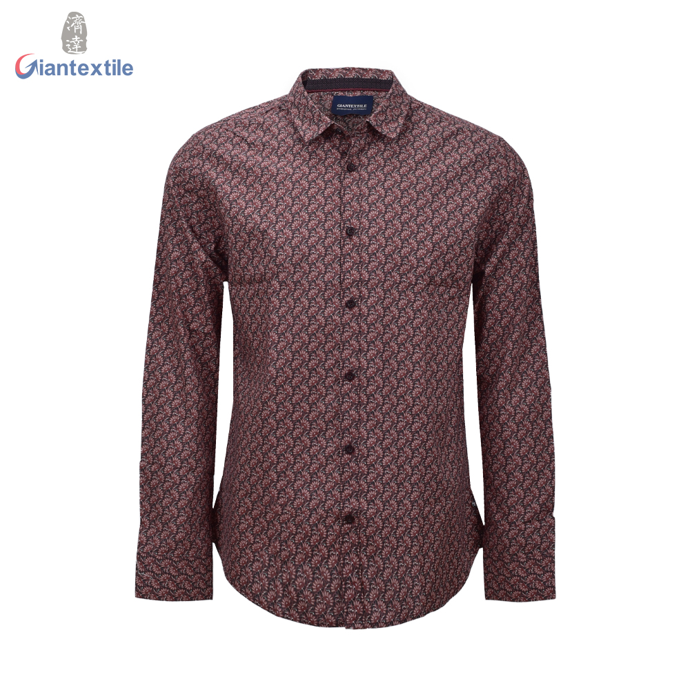 Superior Unparalleled Digital Print Shirt 100% Cotton Long Sleeve Red Floral Digital Print Shirt For Men GTCW107901G1 Featured Image