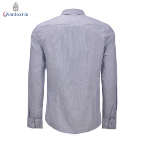 New Design Dot Print Shirt Grey Pure Cotton Long Sleeve Comfortable Normal Print Shirt Camisa Masculina GTCW107903G1