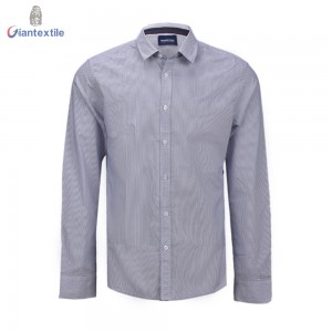 New Design Dot Print Shirt Grey Pure Cotton Long Sleeve Comfortable Normal Print Shirt Camisa Masculina GTCW107903G1