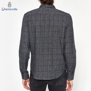 New Design Double Sided Sanding Pure Cotton Casual Check Nature Good Hand Feel Shirt Grey Check Shirt For Men GTCW107908G1