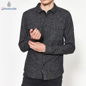 Hot Sale Solid Cotton Double sided sanding Men Shirt Custom Office work Long Sleeve Clothes plus size shirt GTCW107909