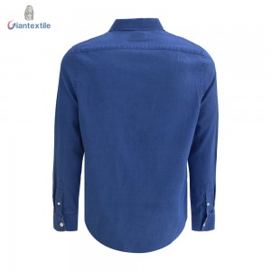 Young People Men’s Shirt 100% Cotton Long Sleeve Yarn Dyed Solid Denim Shirt For Men GTCW107915G1