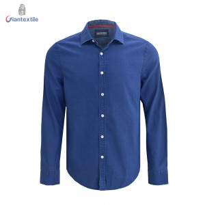 Young People Men’s Shirt 100% Cotton Long Sleeve Yarn Dyed Solid Denim Shirt For Men GTCW107915G1