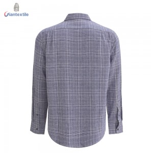 Anti-wrinkle Men’s Shirt 100% Cotton Premium Long Sleeve Check Casual Flannel Shirt For Men GTCW107919G1