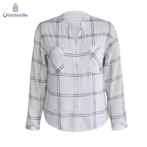 New Fasion Latest Eco-vero Women Causal Trendy Check Long Sleeve Shirts For Women GTCW107939G1