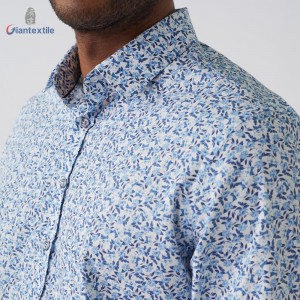 High quality Men’s Wear with Soft and Comfortable Pure Cotton Digital Print Material Shirt with Curved Hem for Men GTCW107941G1