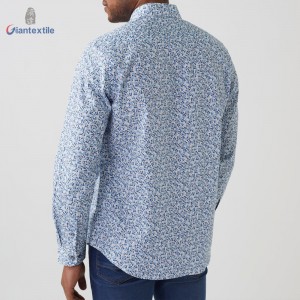 High quality Men’s Wear with Soft and Comfortable Pure Cotton Digital Print Material Shirt with Curved Hem for Men GTCW107941G1