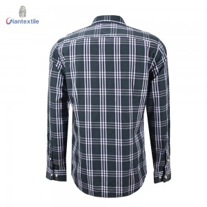 Modern Design OEM Supplier Men’s Shirt 100% Cotton Green Check Casual Shirt for Men GTCW107956G1