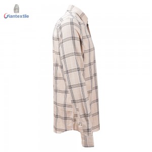 New Design Good Hand feel Quick-drying Men’s Shirt 100% Cotton Check Casual Shirt for Men GTCW107957G1