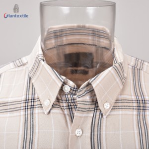 New Design Good Hand feel Quick-drying Men’s Shirt 100% Cotton Check Casual Shirt for Men GTCW107957G1