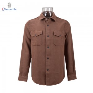 Best Selling Cotton Double sided Men Shirt Warm Three Colors Solid Long Sleeve Smart Casual Shirt For Men GTCW107961G1