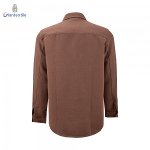 Best Selling Cotton Double sided Men Shirt Warm Three Colors Solid Long Sleeve Smart Casual Shirt For Men GTCW107961G1