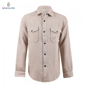 Best Selling Cotton Double sided Men Shirt Warm Three Colors Solid Long Sleeve Smart Casual Shirt For Men GTCW107961G1