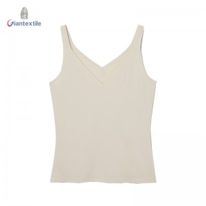 High Quality OEM Factory Naturally Breathable Solid Polyamdie Elastane Comfortable Women Top GTCW107968G1