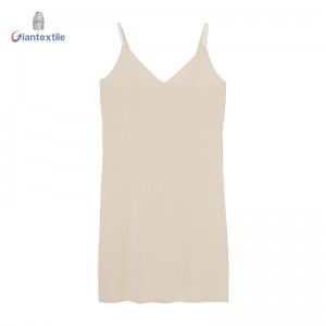 New Look OEM Factory Eco-Friendly Solid Polyamdie Elastane Comfortable Women Dress GTCW107968G2