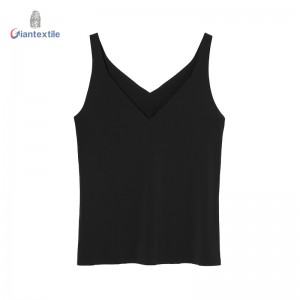 Quality Assurance New materials Polyamdie Elastane Solid Built-in Stretch Women Comfortable Top  GTCW107969G1