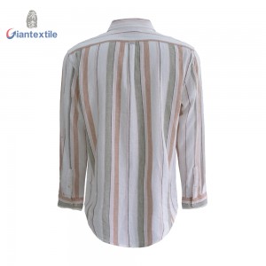 Wholesale Men’s Shirt Linen Rayon Long Sleeve Bright-coloured Stripe Camicie da uomo  GTCW107975G1